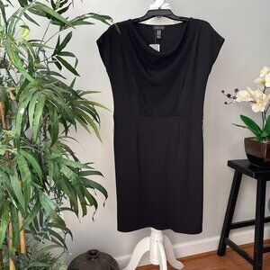 Spense Size 6 Black Casual Dress, New With Tag, Cap Sleeves, Soft Cowl Neck